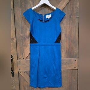 Madison Marcus Women's Limelight Lace Back Dress in Cobalt blue- Size Small